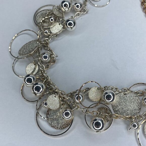 Silver Tone Bangle Style Adjustable Necklace - Picture 3 of 7